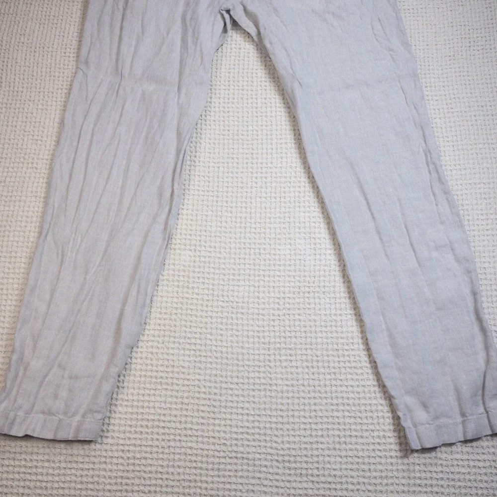 Perry Ellis Mens 100% Linen Drawstring Pants Beige Oatmeal Casual Beach Trousers